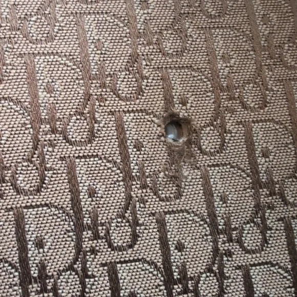 Dior Tan and Brown Women's Wallet Canvas Leather Needs Snap Replacement Preloved - Picture 7 of 15